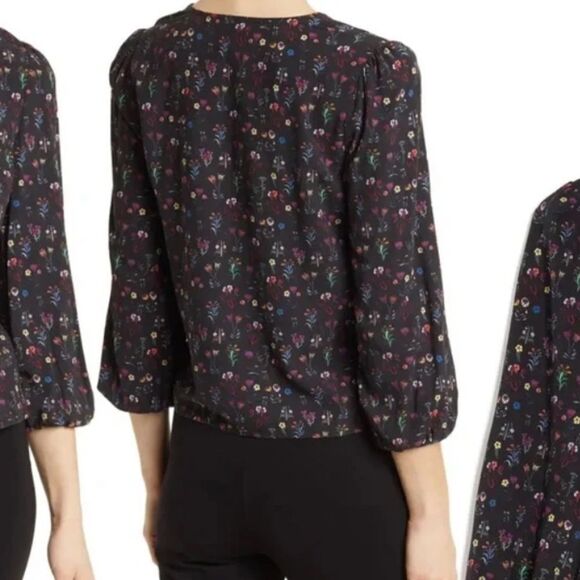 Marine Layer Stacy Floral Patterned Print Button Front Blouse - Picture 13 of 13